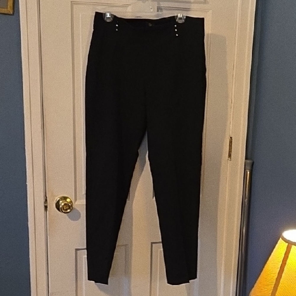 JM Collection Black Rivet Trousers